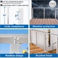 thumbnail image 3 of Cable Railing Post 36 Inch 36"x2"x2" Level Drilled Surface Mount Brushed T304 Stainless Steel Cable Railing System Kit Indoor Outdoor with Paper User Guide PS01 LH4S, 3 of 6