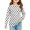 White, variant on Girls Long Sleeve Polka Dot Pullover Crewneck Sweatshirt with Chest Pocket Casual Soft Top for Kids Youth