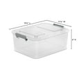thumbnail image 4 of (3 pack) Sterilite Modular Small Storage Bin, 12.7 Quart Latching Clear Plastic Storage Container with Write-on ID Latches, Gray, 4 of 14
