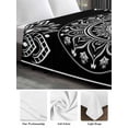 thumbnail image 6 of Black Boho Twim Size Flat Sheet, Wrinkleproof & Fadeproof Cooling Flat Bed Sheet Only, Retro Farmhouse Neutral Abstract Geometric Breathable Soft Bedding Top Sheets 66 x 96 Inches, 6 of 8