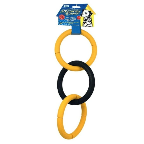 JW Invincible Chains Long Lasting Rubber Chew and Tug Dog Toy, Multicolor, Large, Pack of 1
