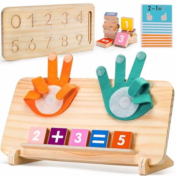 Montessori Math Toys for 3-5 Year Olds – Wooden Preschool Learning Toys with Number Blocks,Sensory Counting Board & Tracing Stylus – Kindergarten Educational Manipulatives Gift for Boys Girls