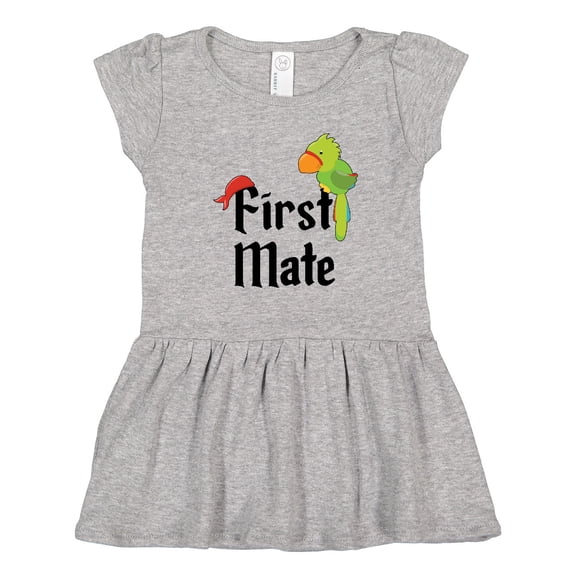 Inktastic First Mate pirate with parrot and bandanna Girls Toddler Dress