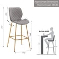 thumbnail image 3 of Duhome Velvet Bar Stool with Back Set of 2, Modern Barstool with Gold Metal Legs, Upholstered Kitchen Bar Chair, Gray, 3 of 8