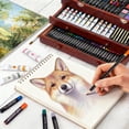 thumbnail image 6 of Color More Art Supplies, 175-Pack Deluxe Art Set Drawing Painting Kit with 2 Drawing Pads, Acrylic Paints, Colored Pencils, Crayons, Art Kit in Wooden Case, Gift for Artist, Adults, Teens and Kids, 6 of 8