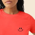 thumbnail image 5 of Dalix Smile Face Embroidered Soft Cotton Short Sleeve T Shirt Womens in Poppy Red M Medium, 5 of 5