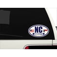 thumbnail image 2 of Flag of North Carolina / American Flag Oval 3M Vinyl Bumper Sticker Decal | Navy & Gold Charlotte, NC Sticker Vinyl Decal, 2 of 3