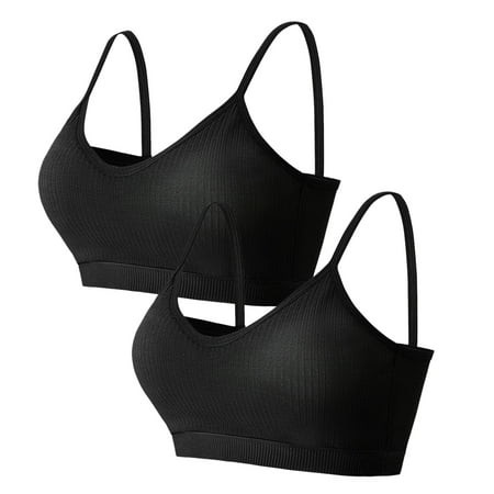 

Comfortable Bras for Women 2 Pcs Sport Beauty Strap Strapless Bra for Womens Plus Size Black S