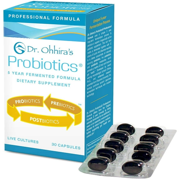 Dr. Ohhira’s Probiotics Professional Formula with 5 Year Fermented Prebiotics, Live Active Probiotics and The only Product with Postbiotic Metabolites, 30 Capsules