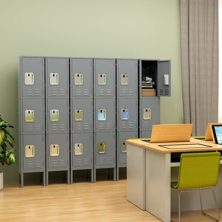 Fesbos Metal Lockers for Employees with Lock, Employees Locker Storage  Cabinet with 3 Doors, Tall Steel Storage Locker for Gym, School, Office -  Walmart.com