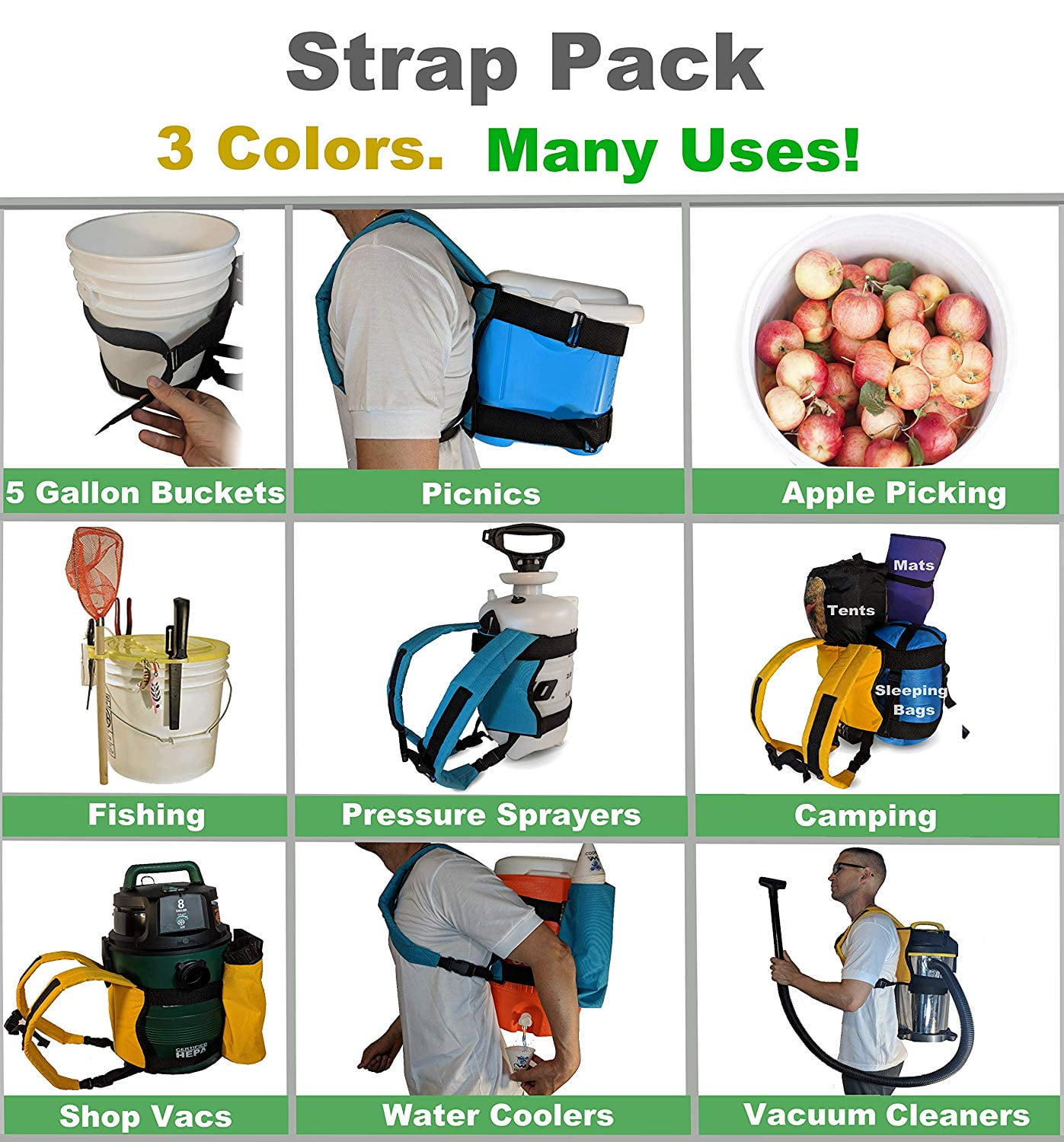 Backpack for 5 Gallon Buckets for Ice 