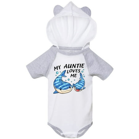 

Inktastic My Auntie Loves Me- whale shark Gift Baby Boy or Baby Girl Bodysuit