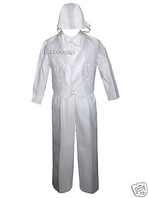 Unotux Baptism Christening Boy Formal Vest Set Shorts White Suit Gown Outfit Hat 0M-2T 