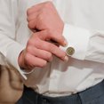 thumbnail image 2 of 2Pcs Golden Round Cufflinks For Shirts And Suits Men Decorative Business Accessories, 2 of 8