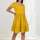 thumbnail image 2 of Vestido de playa con cuello cuadrado para mujer: corte A plisado, cuello cuadrado, ligero, informal/vacaciones, tejido transpirable., 2 of 4