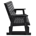 thumbnail image 4 of Innovaze HIPS Patio Glider Bench with Cup Holders, Durable Poly Lumber Material, All-Weather Resistant, for Outdoor, Patio (Black, 3-Seat), 4 of 11
