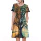 thumbnail image 1 of Easygdp Seasonal Tree Reflection para Vestido Transpirable de Mujer, Vestido Suelto de Manga Corta con Pliegues y Bolsillos para el Verano, 1 of 6
