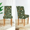 thumbnail image 3 of Yayeee 2 Pack Dining Chair Covers Stretch Parson Chairs Slipcovers Seat Protector, Green Flowers Pattern, 3 of 6