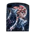 thumbnail image 2 of [Camisetas gráficas para hombre] Camiseta con lobo, bandera estadounidense del 4 de julio, lobos aullando bajo la luna, 2 of 6