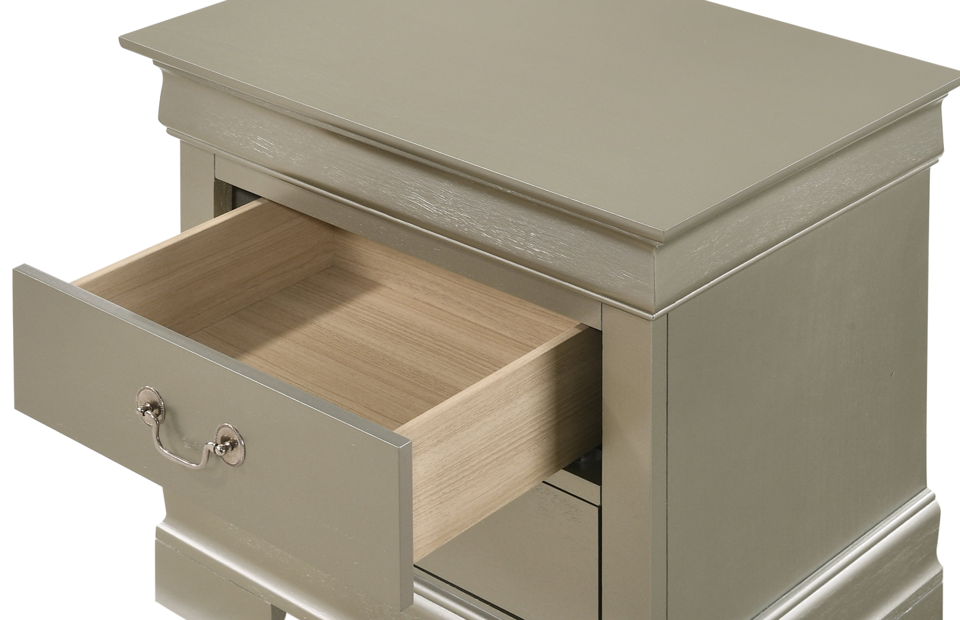 Glory Furniture Louis Phillipe G3103-N Nightstand , Silver Champagne
