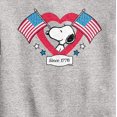 thumbnail image 3 of Peanuts - Snoopy Since 1776 Flag Heart - Toddler & Youth Crewneck Fleece Sweatshirt, 3 of 6