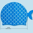 thumbnail image 4 of Swim Cap Kids for Long Hair , Silicone Waterproof Swimming Caps for Toddler Girls Boys Age 3-8 Keep Hair Dry Pool Water Swim Hats Dark Blue One Size, 4 of 4