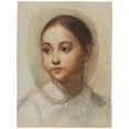 thumbnail image 3 of Alexandre Hesse 15x18 Black Modern Framed Museum Art Print Titled - Head of a Young Girl (C. 1857), 3 of 5