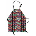 thumbnail image 1 of Abstract Apron Watercolor Style Colorful Rainbow Leaf Like Modern Design with Black Lines Arwork, Unisex Kitchen Bib Apron with Adjustable Neck for Cooking Baking Gardening, Multi, by Ambesonne, 1 of 3