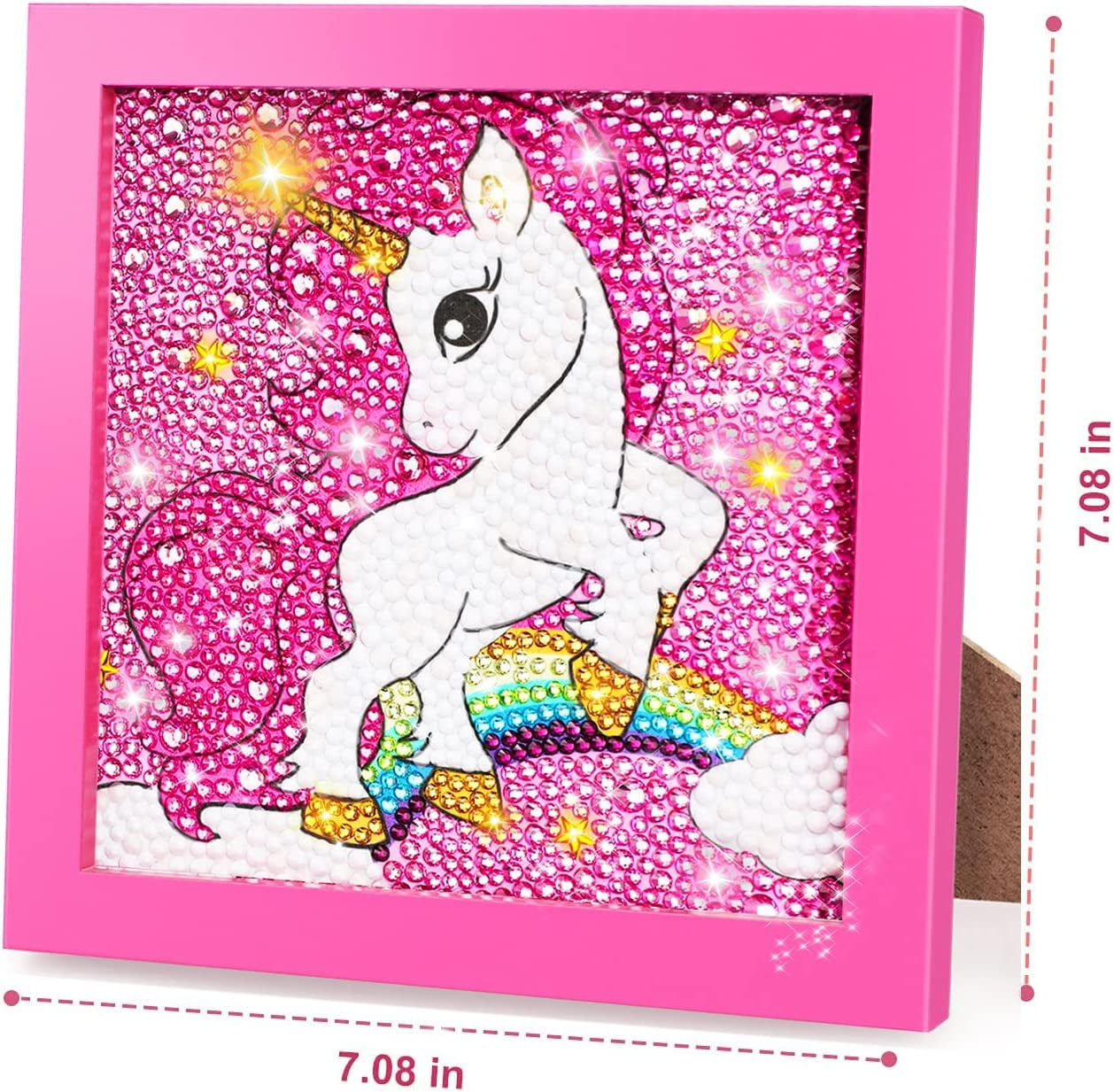 Cute Diamond Painting Kits for Kids 5-7 & Girls 9-12 - Large 7x7 Natural  Wooden Frame, Pre-Mounted Canvas, Sparkling Crystal Gems, Pen, Arts & Crafts  Tray, Gum. Famous Characters, Unicorn - Yahoo Shopping