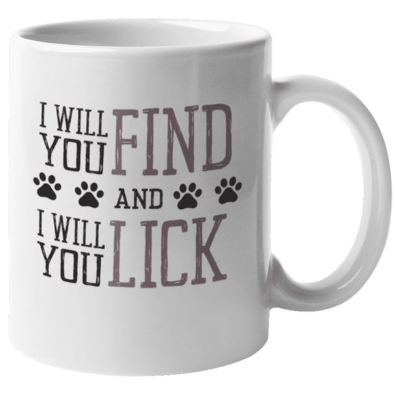 Find and Lick Animal Print Coffee & Tea Mug for Dog Lover & Groomers (11oz)