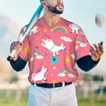 thumbnail image 4 of Fotbe Yoga Unicorn Baseball Jersey Shirt for Men and Women, Casual Short Sleeves Button Down T-Shirt-Large, 4 of 9