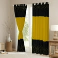 thumbnail image 3 of Black Curtains for Bedroom Living Room Glitter Print 30%-50% Blackout Darkening Drapes Gold Pattern Window Treatments, 2 Panels 42 x 84 Inch Modern Room Decor Abstract, 3 of 7