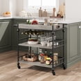 thumbnail image 2 of Rustic Bar Cart | 3-Tier Design | 360° Rotating Casters | Easy Assembly, 2 of 7