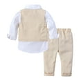 thumbnail image 2 of CHICTRY Baby Toddlers Gentleman Suit Infant Boys Birthday Party Outfit Long Sleeve Shirt + Vest + Pants Set, 2 of 7