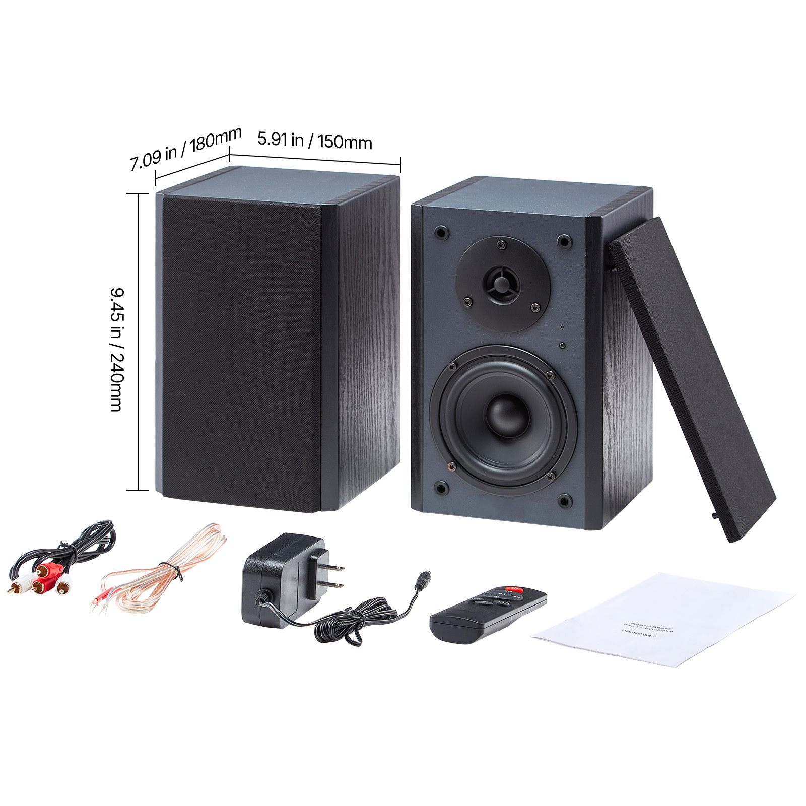 KFFKFF Powered Bookshelf Speakers, 20W x 2, Active Studio Monitor with 4-Inch Woofer, Adjustable Volume and Bluetooth Optical Connectivity, Wooden Cabinet, Suitable for Record Players, PCs, and TVs