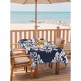 thumbnail image 2 of Outdoor Tablecloth with Umbrella Hole for Patio/Picnic/Party/Camping, Navy Blue Boho Waterproof Table Cloth Rectangle Table Cover Washable, Vintage Classic Bohemia Flower Textured (52"x 70"), 2 of 8