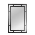 thumbnail image 3 of Creative Co-Op Vintage Glass Wall Mirror with Geometric Art Deco Wood Frame, Black, 3 of 8