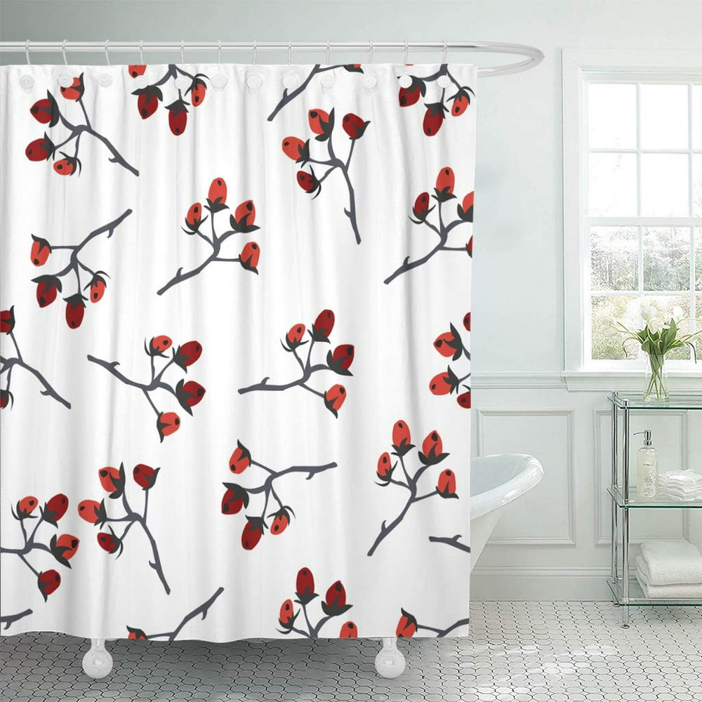 KSADK Artistic Berry Christmas White Whimsical Modern Style Winter Merry Collection Bathroom