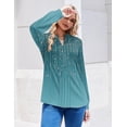 thumbnail image 6 of Zeagoo Womens Stylish Design V-Neck Blouse Long Sleeves Pleated Business Casual Tunic Tops, 6 of 6