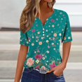 thumbnail image 1 of Fiudx Liquidación de Ofertas Flash Camiseta de Color Liso con Cuello En V para Mujer, 1 of 4