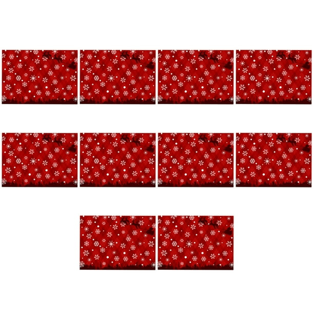 Injueey 10 piezas/juego de papel de regalo para Navidad con estampado de renos, brillante y grueso. Kits de decoración para fiestas uno