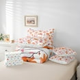 thumbnail image 6 of Manfei Orange Groovy Floral 7-Piece Bedding Comforter Set for Kids, Rustic Plant Botanical King Bedding Sets, Kawaii Cartoon Reversible Bed Sheets, Breathable Home Decor, 6 of 8