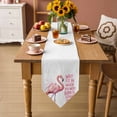 thumbnail image 5 of Table Runners 36 Inches Long, Pink Flamingo Cotton Linen Kitchen Dining Coffee Table Runner for Party Home Decor, Summer Animal Gradient Watercolor Tabletop Dresser Scarves Runner Decor 13x36 Inch, 5 of 9