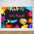 thumbnail image 3 of Let's Paint Backdrop Colorful Graffiti Wall Photography Background Painting tools Splatter Art Party Mess Decorations Banner Cake Table Decor, 3 of 3