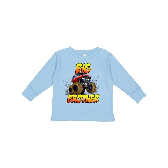 Inktastic Big Brother Monster Truck Boys Long Sleeve Toddler T-Shirt