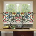 thumbnail image 4 of Yayeee Kitchen Curtains Tier Set of 2 Light Filtering 57"x24" Over Sink Window Panels, Vibrant Floral, 4 of 7