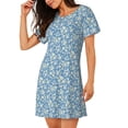 thumbnail image 2 of Fotbe Floral Retro Style Bata de Dormir para Mujer con Estampado, Camisón de Algodón de Manga Corta, Ropa de Dormir Casual, 2 of 6