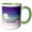 Green/White, variant on 3drose, Follow the Fun - Follow Your Bliss Inspiring Motivating Quote - Sweet Snail Following the Rainbow, 15oz Mug