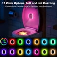 thumbnail image 3 of 2Pack Toilet Bowl Light with Motion Sensor, Rechargeable Motion Activated Night Light with 13 Color Changing and 4 Projection Patterns for Bathroom Bathtub Toilet Hallway, 3 of 8