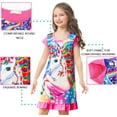 thumbnail image 3 of Sylfairy Girls Nightgowns, Unicorn Short Sleeve Sleepwear Nightie Nightgown Princess Pajama Dresses for 4-5 Girls, 3 of 6